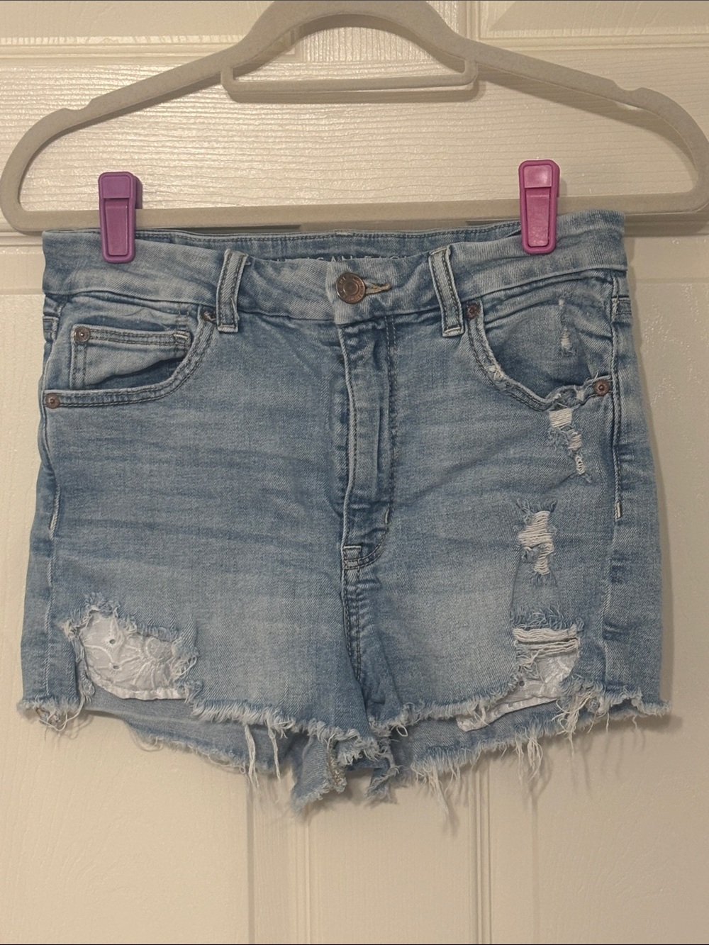 American Eagle Outfitters Curvy High Rise Shortie Super Stretch Denim Shorts 8